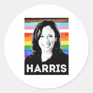 Adesivo Redondo Poster de Harris Pride Inclusivo