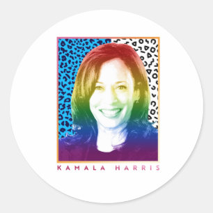 Adesivo Redondo Poster de Kamala Harris