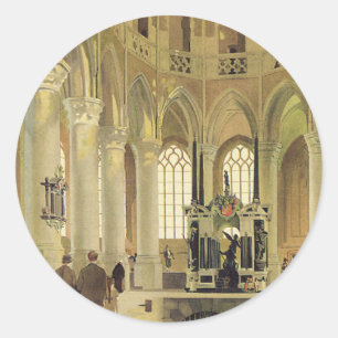 Adesivo Redondo Poster do LNER Delft