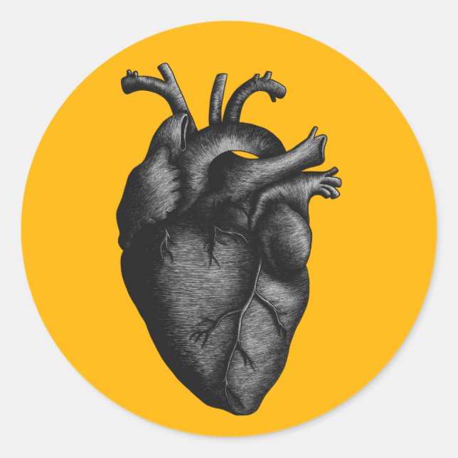 Adesivo Redondo Poster Heart Lines (Frente)
