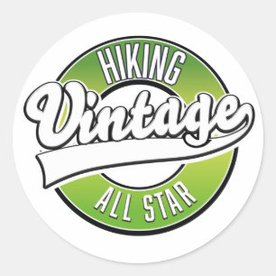Adesivo Redondo Pôster Vintage de Hiking all star