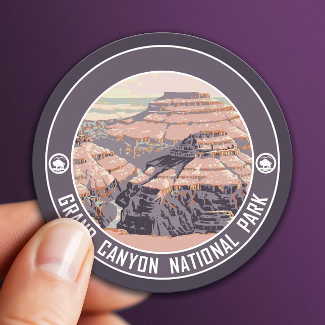 Adesivo Redondo Poster vintage Grand Canyon (National Park Sticker)