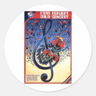 Adesivo Redondo Posters da propaganda de União Soviética da guer