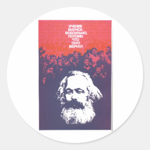 Adesivo Redondo Posters da propaganda de União Soviética da guer