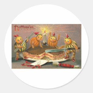 Adesivo Redondo Posters do clássico dos cartões do Dia das Bruxa