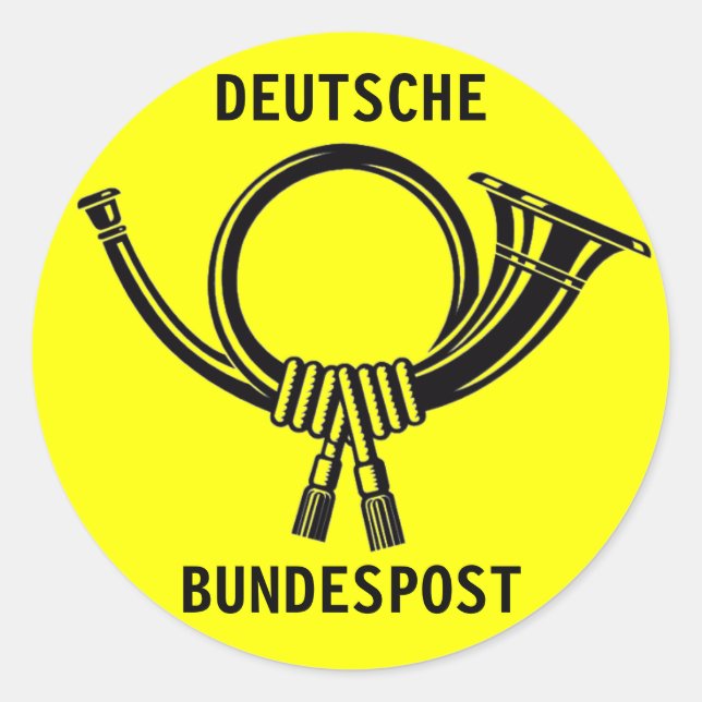 Adesivo Redondo Posthorn DEUTSCHE BUNDESPOST yellow#1 (Frente)