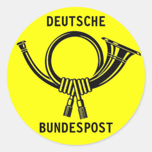 Adesivo Redondo Posthorn DEUTSCHE BUNDESPOST yellow#1