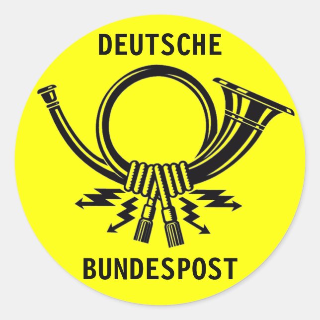 Adesivo Redondo Posthorn DEUTSCHE BUNDESPOST yellow#2 (Frente)