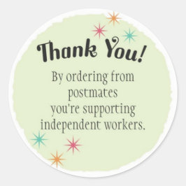 Adesivo Redondo Postmados Obrigado