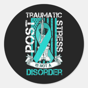Adesivo Redondo Posto Teal Ribbon Sinalizador Traumático De Esforç