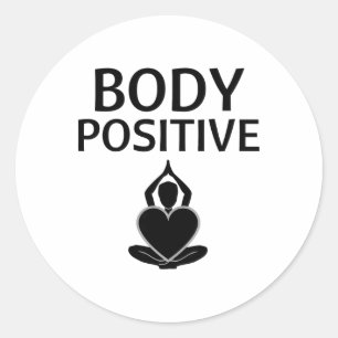 Adesivo Redondo Postura de Yoga Pacífica e Corporal Positiva Autoa