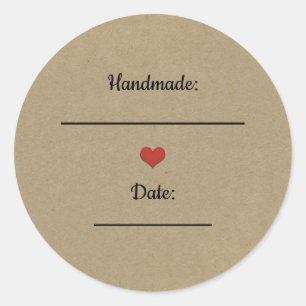 Adesivo Redondo Pote de Conserva Feito à Mão em Kraft Marrom Rústi