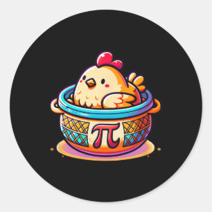 Adesivo Redondo Pote De Galinha Pi Engraçado Pi Day Math