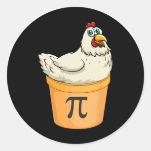Adesivo Redondo Pote De Galinha Pie Engraçado Matemática Pun Pote 