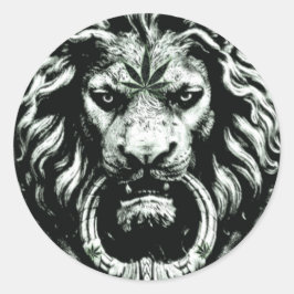 Adesivo Redondo Pote Leaf Lion Sticker