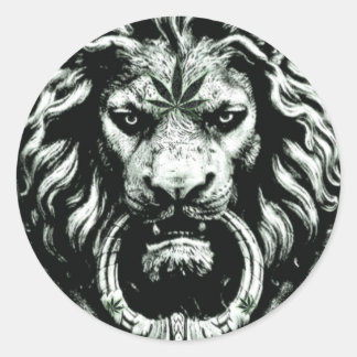 Adesivo Redondo Pote Leaf Lion Sticker