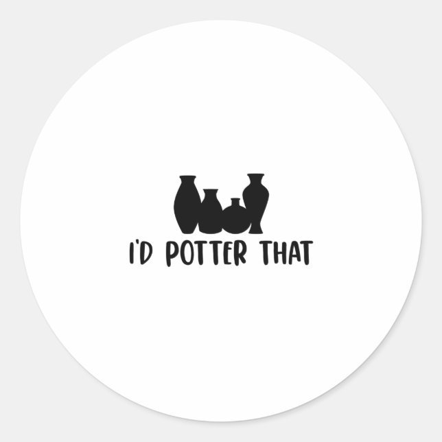 Adesivo Redondo Pottery Gift Ideas | Pottery Potter Craft Ceramics (Frente)