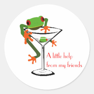 Adesivo Redondo Pouca ajuda de meus amigos