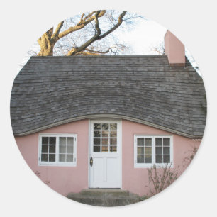 Adesivo Redondo Pouca casa cor-de-rosa