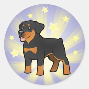 Adesivo Redondo Pouca estrela Rottweiler