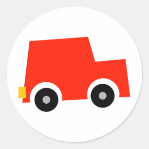 Adesivo Redondo Pouco carro vermelho