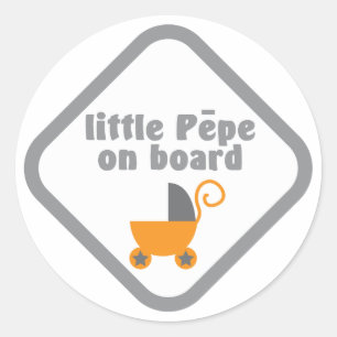 Adesivo Redondo Pouco Pepe (bebê maori) a bordo