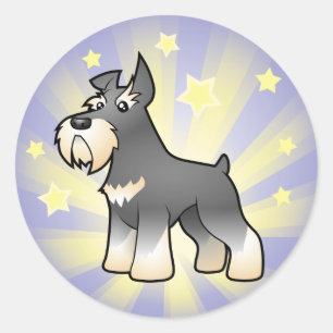 Adesivo Redondo Pouco Schnauzer da estrela