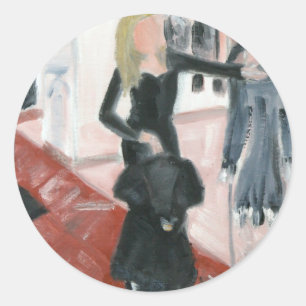 Adesivo Redondo "Pouco vestidos pretos "