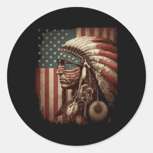 Adesivo Redondo Povos Indígenas Tribal Cg Nativo Americano Índio