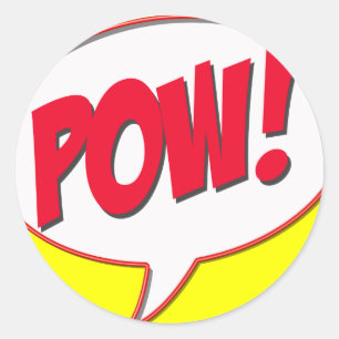 Adesivo Redondo Pow!