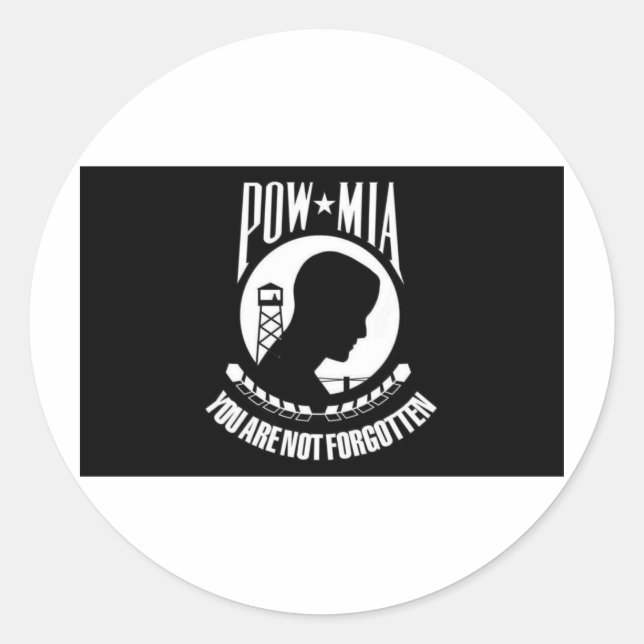 ADESIVO REDONDO POW MIA (Frente)