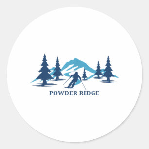 Adesivo Redondo Powder Ridge Minnesota Ski Resort Skiier _1