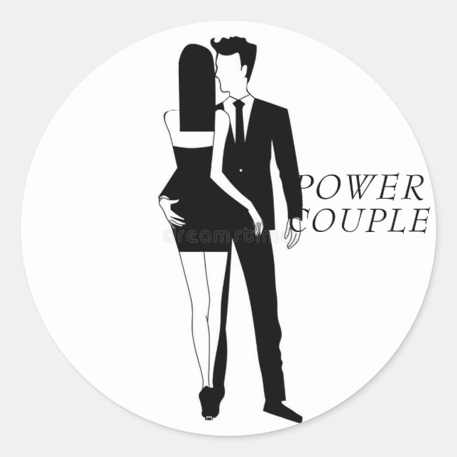 Adesivo Redondo Power Casal Sticker by Warrior_Wares_Inc (Frente)