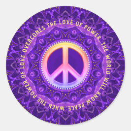 Adesivo Redondo Power of Love Peace Energy Personalizável