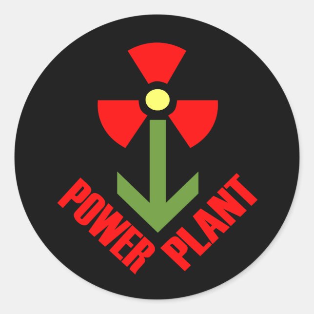Adesivo Redondo Power Plant Sticker (preto) (Frente)