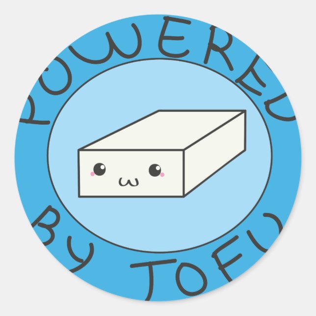 Adesivo Redondo powered by tofu (Frente)