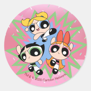 Adesivo Redondo Powerpuff Girls Powfator