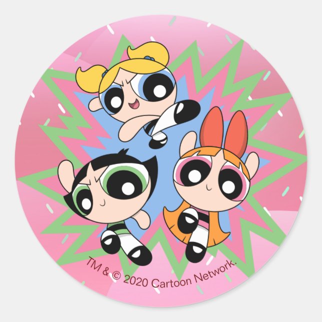 Adesivo Redondo Powerpuff Girls Powfator (Frente)