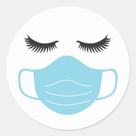 Adesivo Redondo PPE Máscara e Lashes
