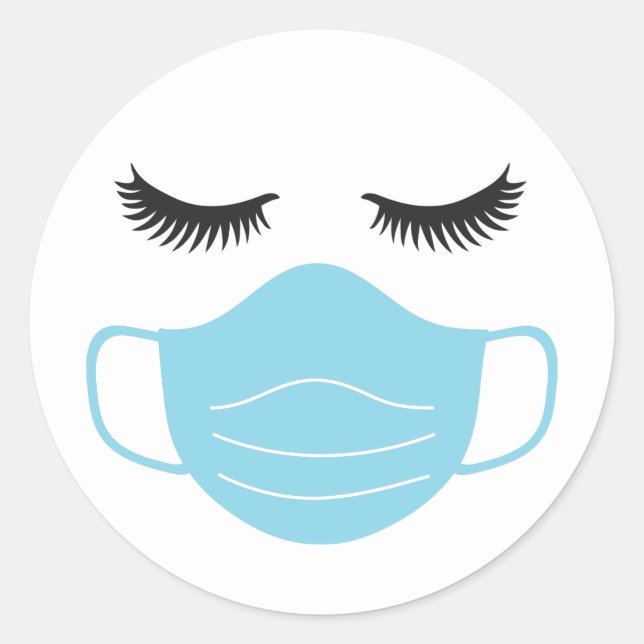 Adesivo Redondo PPE Máscara e Lashes (Frente)