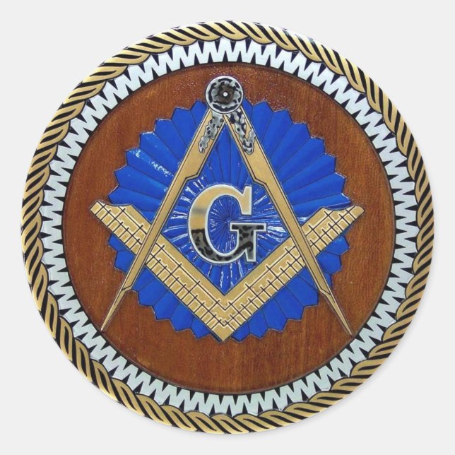 Adesivo Redondo praça de conspiração de NWO Freemason (Frente)