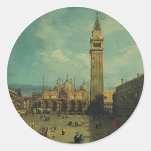 Adesivo Redondo Praça de São Marcos por Canaletto