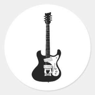 Adesivo Redondo Praça de Violão Elétrico e Acústico