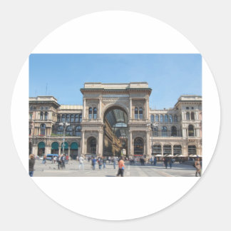 Adesivo Redondo Praça Piazza Duomo em Milão, Itália