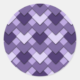 Adesivo Redondo Praça Roxo Lilac e Padrão Harlequin Diamond
