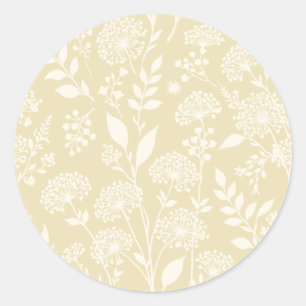 Adesivo Redondo Prado de Dente-de-Leão Neutro - Trigo Dourado