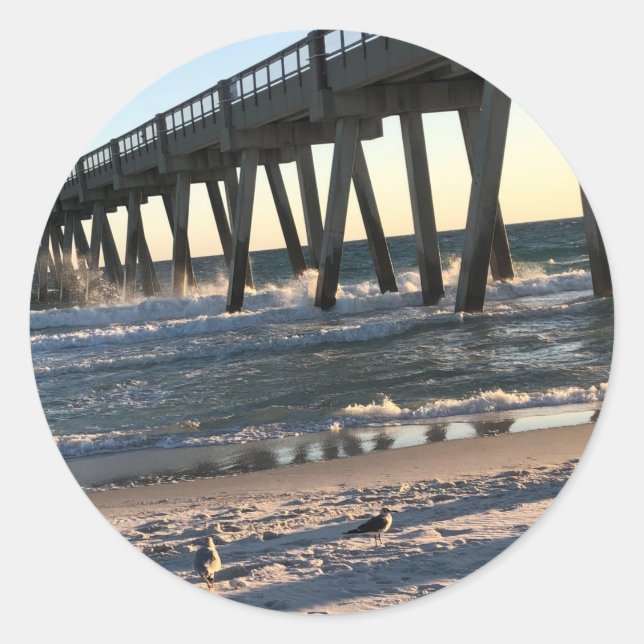 Adesivo Redondo Praia (Frente)