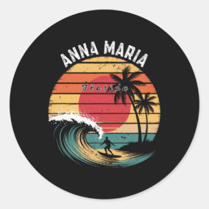 Adesivo Redondo Praia Anna Maria Flórida Praia Surfe 
