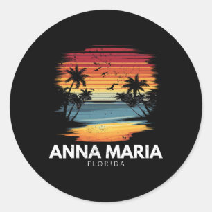Adesivo Redondo Praia Anna Maria Flórida Prancha de Surfe Surf Vin
