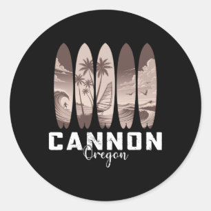 Adesivo Redondo Praia Cannon Oregon Surfboard Homens Mulheres Surf